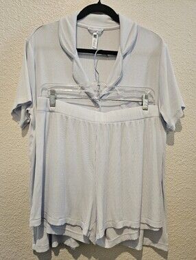 Skims Soft Lounge Shorts Sleep Pajama Set Size L Blue Quartz